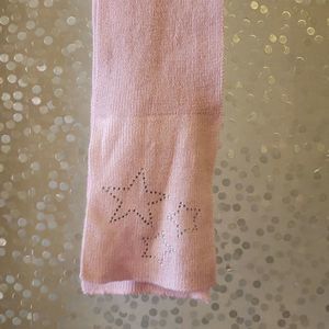 Pink and silver scarf with stars